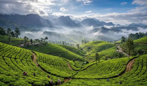 Tea plantations in the Sri Lankan hill country